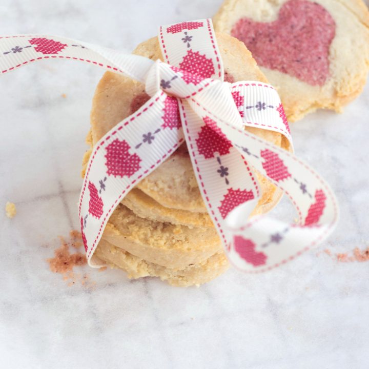 Almond & Rose Heart Cookies