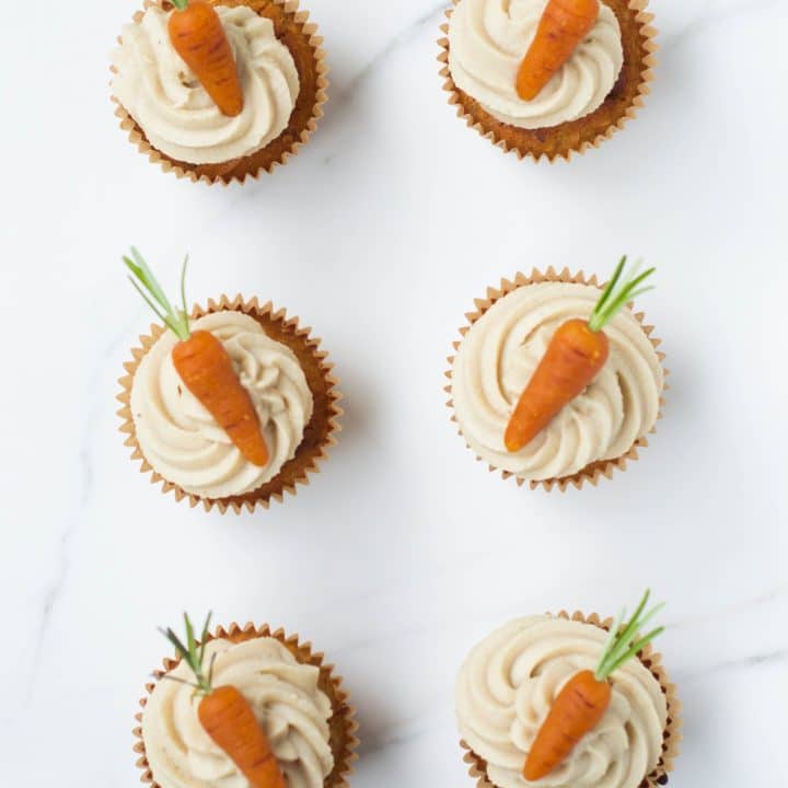 Carrot Cake Cupcakes (Vegan + Gluten-free)