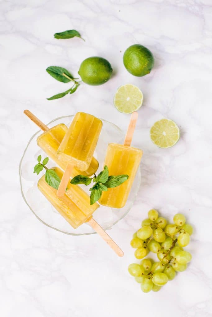 Grape Mojito Ice Lollies - No added sugar, alcohol optional!