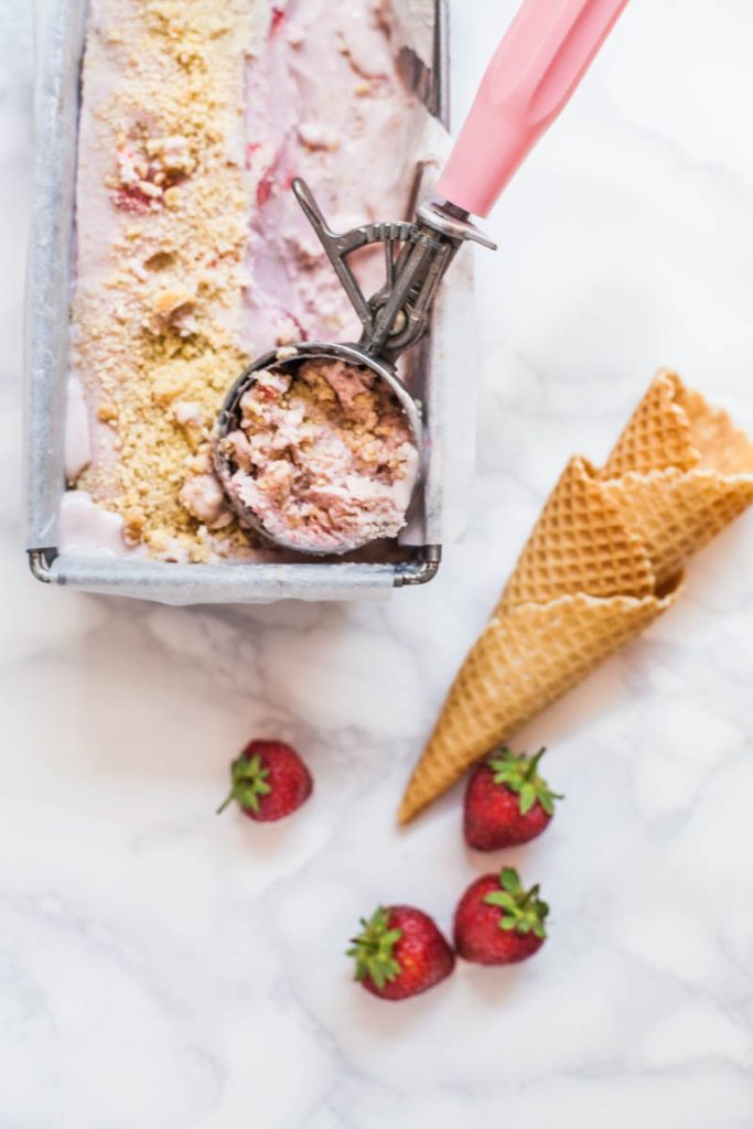 Vegan Strawberry Shortbread Ice Cream