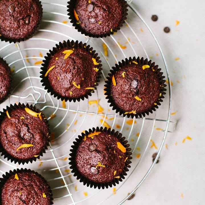 100 calorie chocolate orange muffins! Vegan, low fat & wheat free