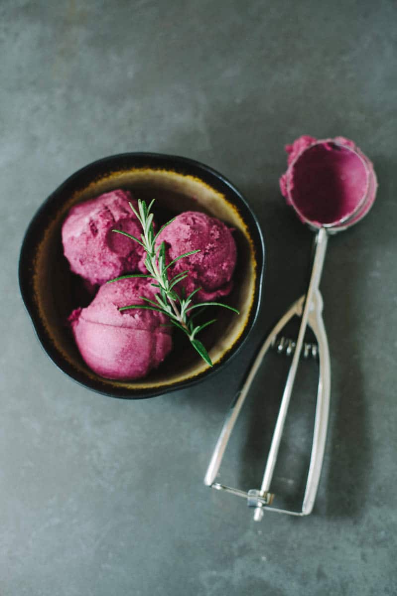 Purple Grape & Rosemary Sorbet (Vegan + Paleo)