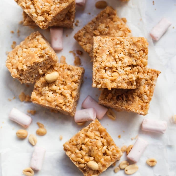 Vegan Peanut Butter & Marshmallow Rice Krispie Treats