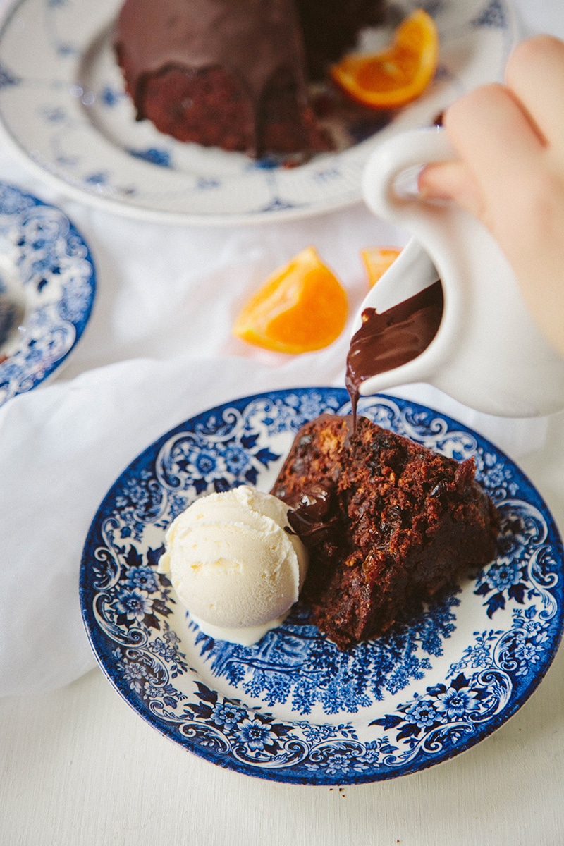 Chocolate Orange Christmas Pudding #Vegan