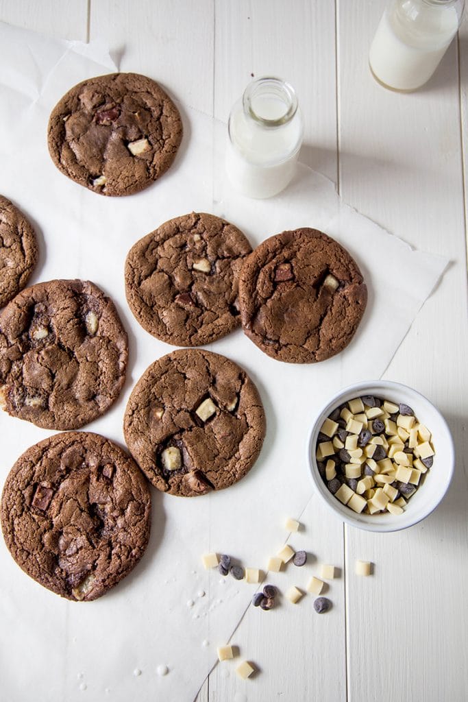 Vegan Triple Chocolate Chip Cookies