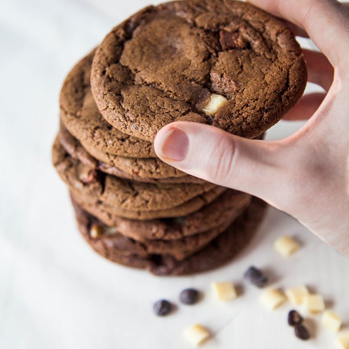 triple chocolate chip cookies