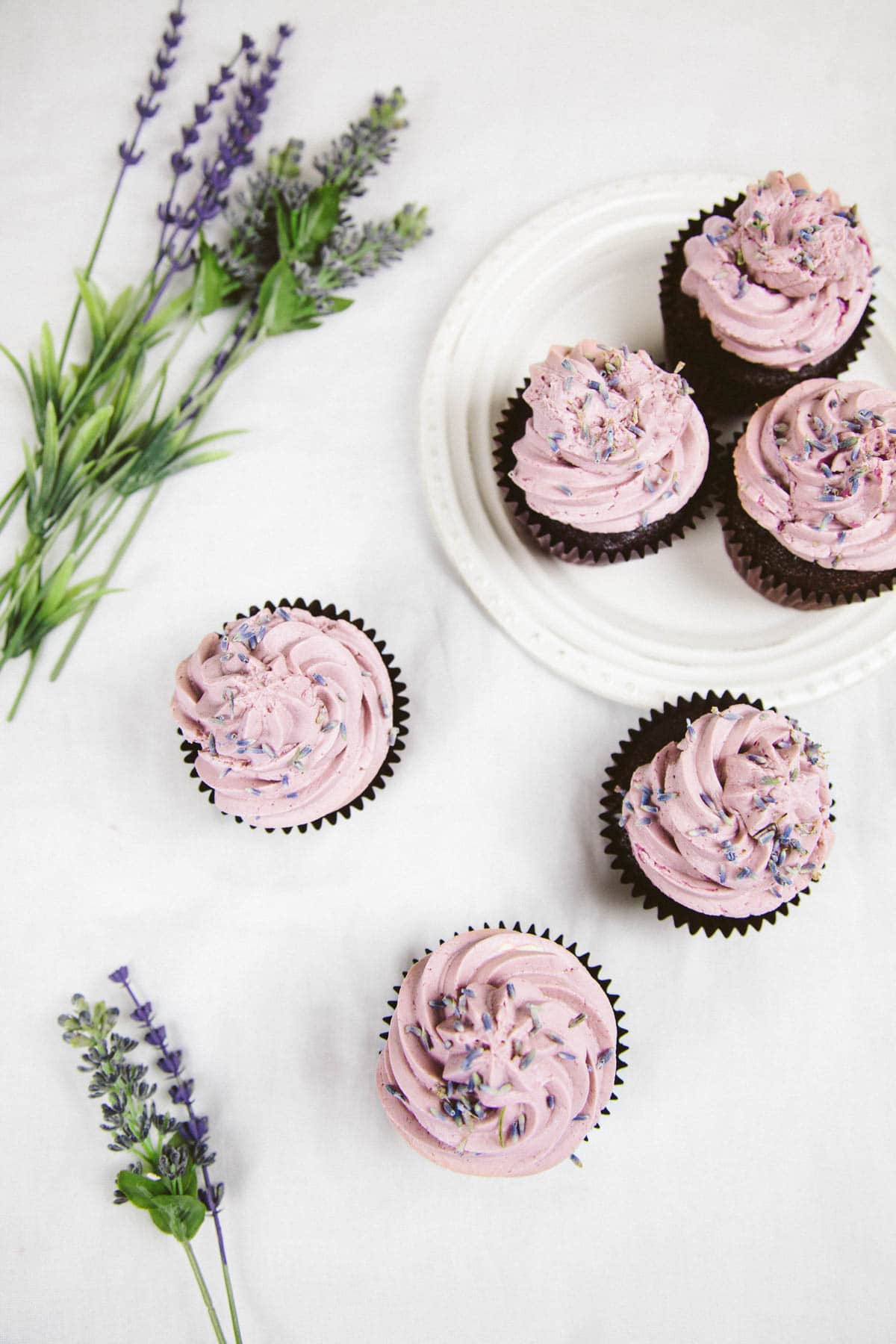 Vegan Chocolate Lavender Cupcakes (Gluten-free Option)