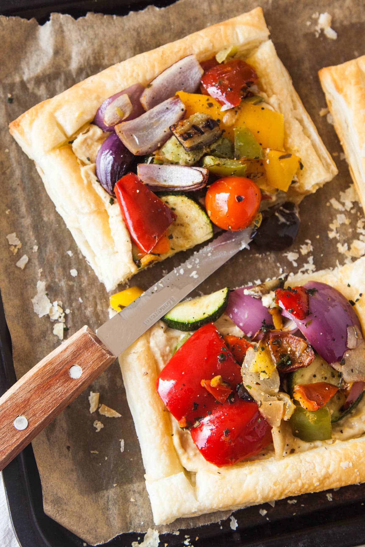 Vegetable Hummus Tart (Vegan)