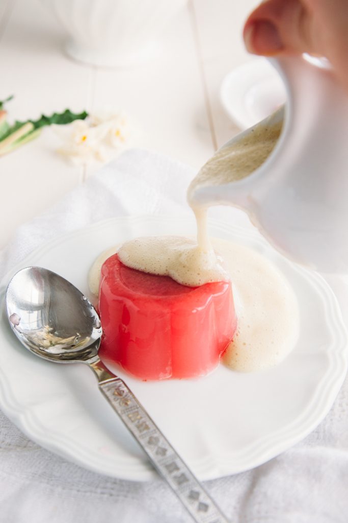Rhubarb Jelly & Custard #Vegan #GlutenFree #LowFat 