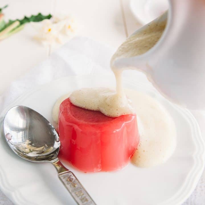 Rhubarb Jelly & Custard #Vegan #GlutenFree #LowFat