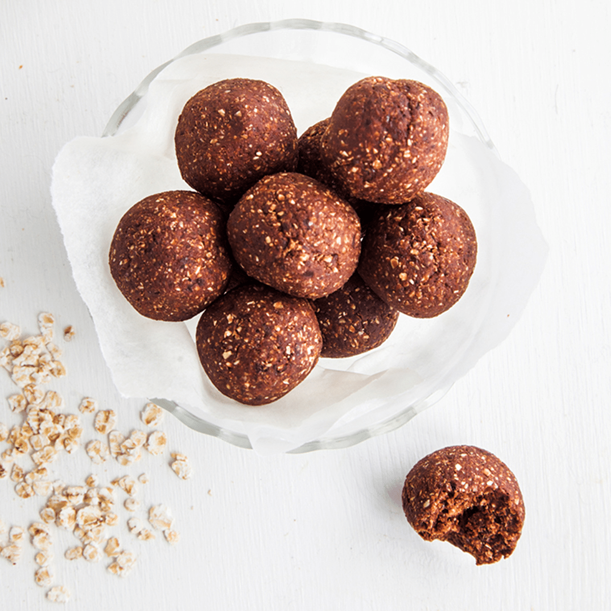 Raw Chocolate Brownie Bites (No Nuts!)