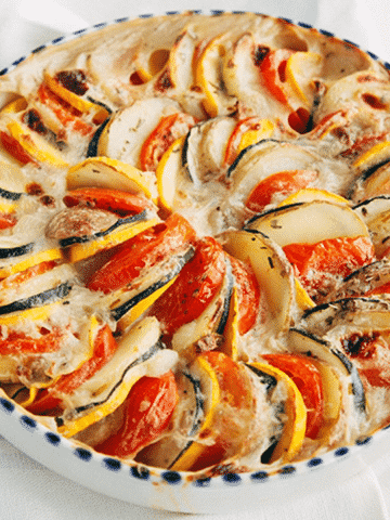 Vegetable Tian with Cheeze Sauce