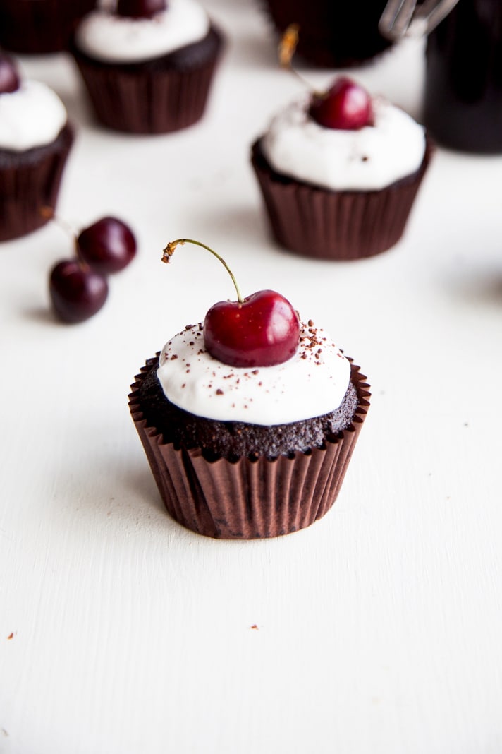 Black Forest Cupcakes (Vegan + GF Option)