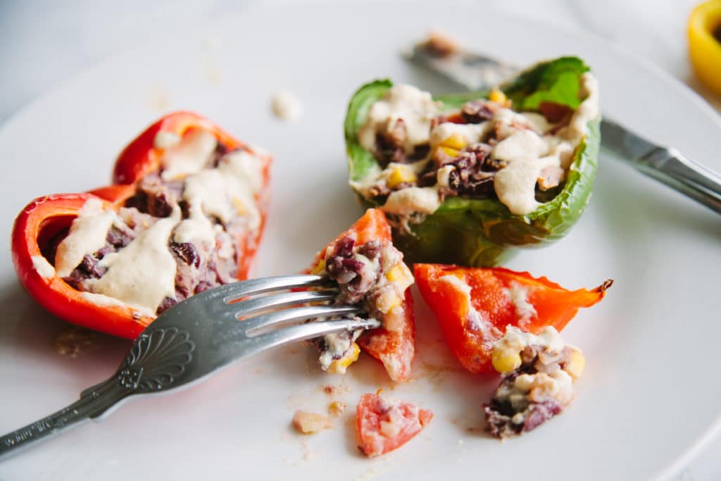 Burrito Stuffed Peppers (Vegan + GF)