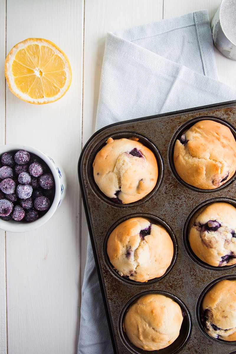 Low Fat Lemon Blueberry Muffins (Vegan)