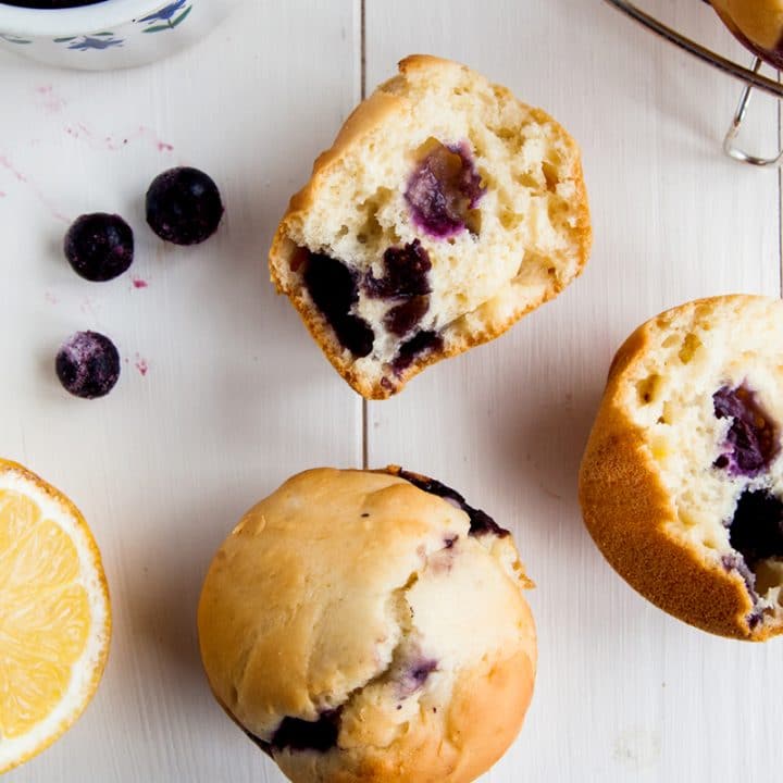 Low Fat Lemon Blueberry Muffins (Vegan)
