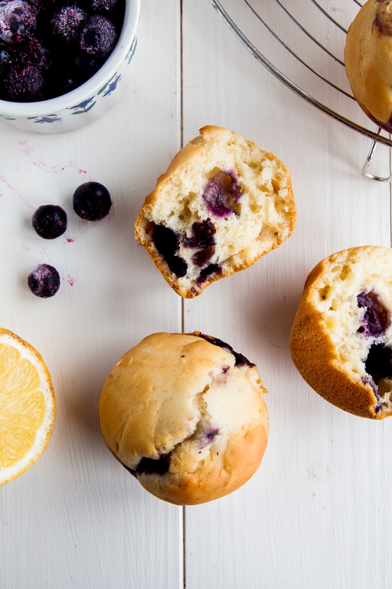 Low Fat Lemon Blueberry Muffins (Vegan)