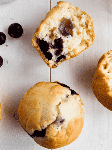 Low Fat Vegan Blueberry Muffins