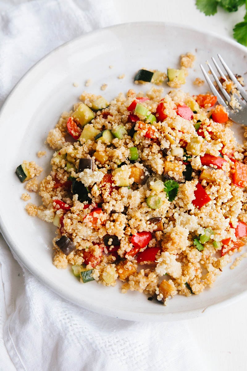 Roast Vegetable Quinoa Salad (Vegan, Gluten-free + Paleo)