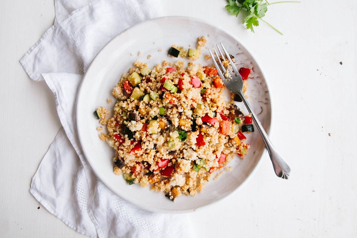 Roast Vegetable Quinoa Salad (Vegan, Gluten-free + Paleo)