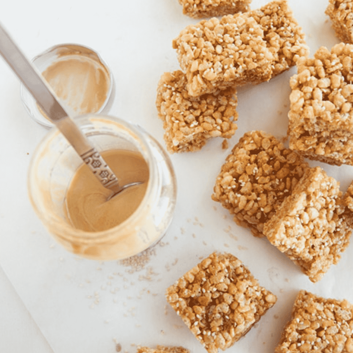 Tahini Rice Krispie Treats Wallflower Kitchen