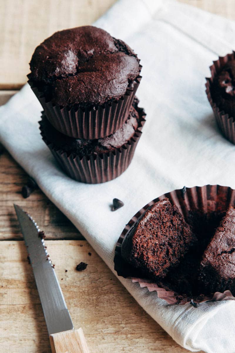 Double Chocolate Buckwheat Muffins (Vegan + Gluten-free)