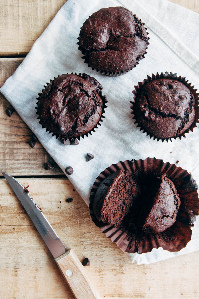 Double Chocolate Buckwheat Muffins (Vegan + Gluten-free)