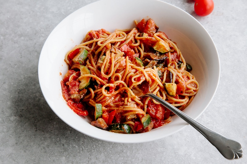 One-Pot Ratatouille Pasta (Vegan + Gluten-free)