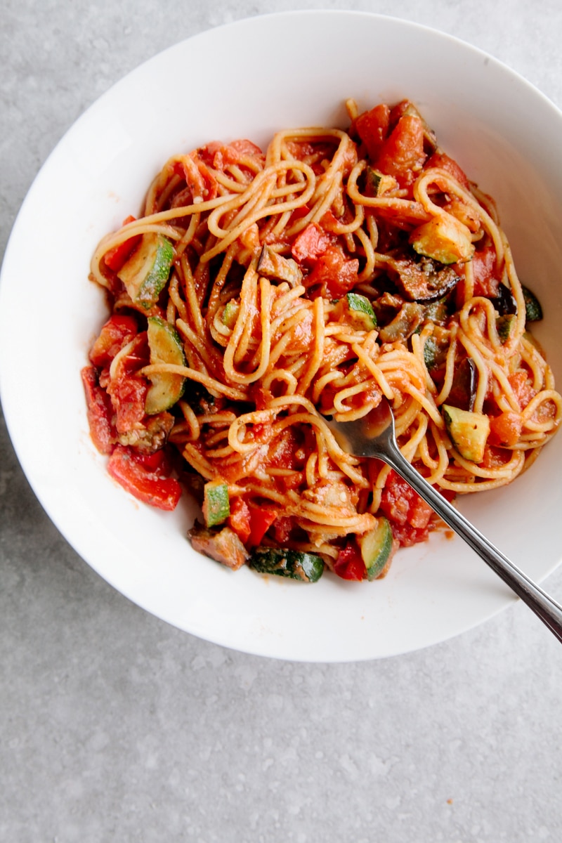 One-Pot Ratatouille Pasta (Vegan + Gluten-free)