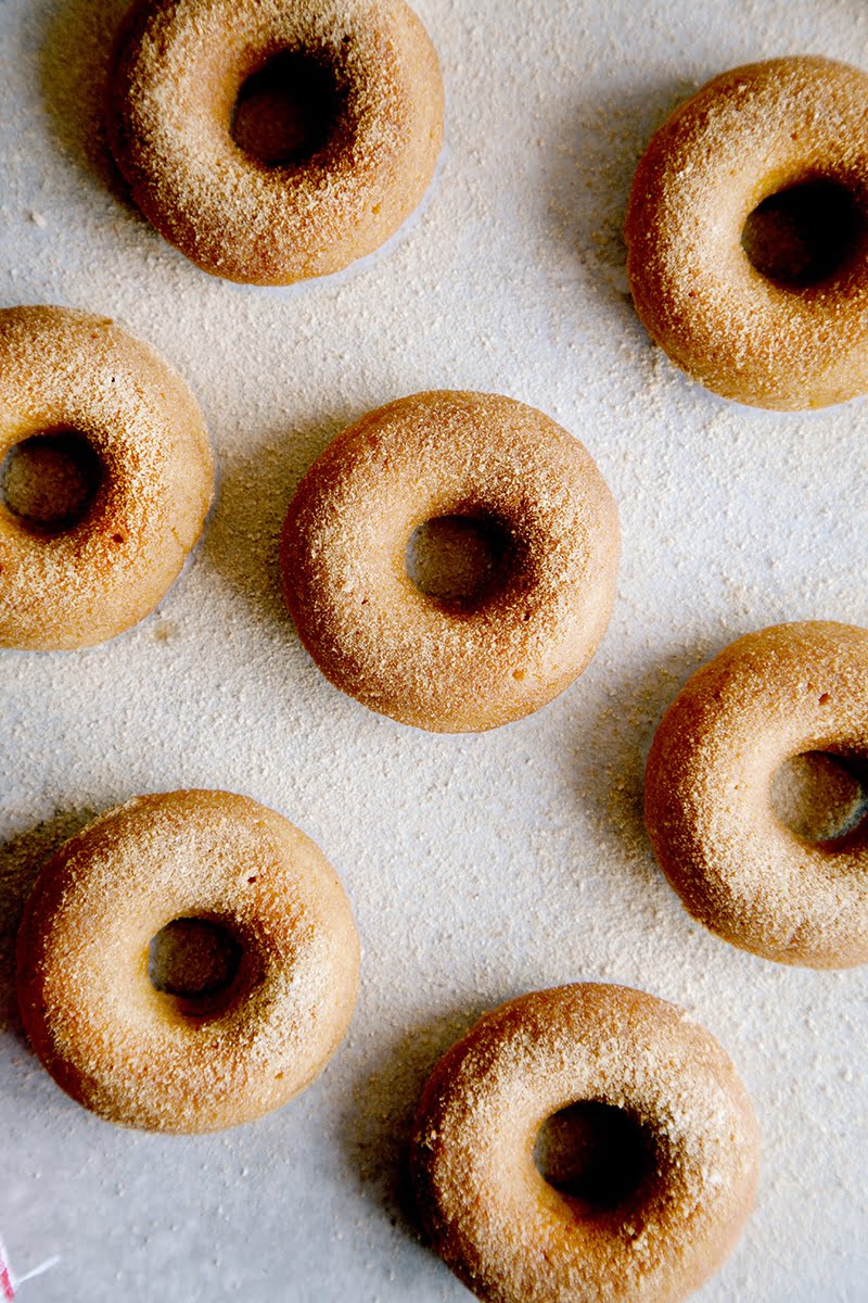 Vegan Baked Pumpkin Donuts with Cinnamon Sugar