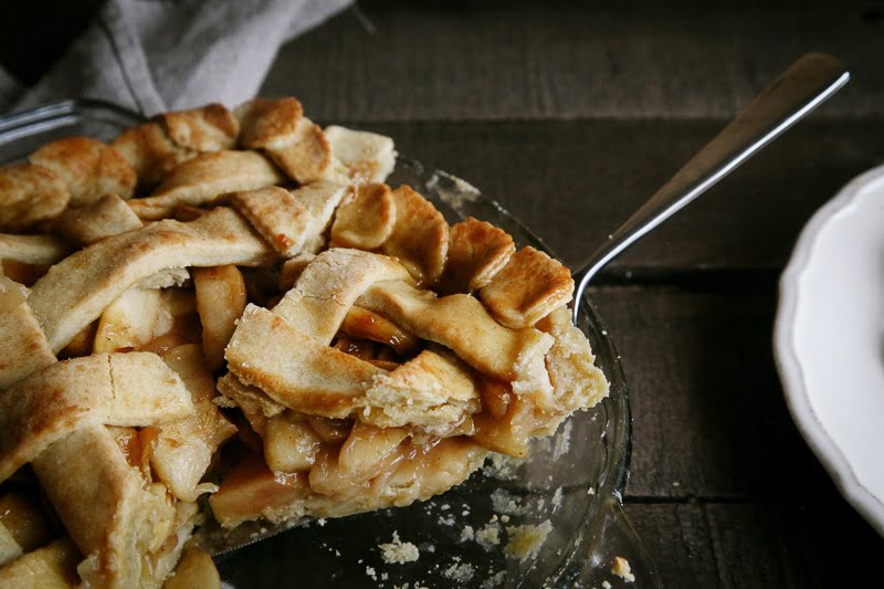 Vegan Apple Pie with Salted Caramel - Wallflower Kitchen