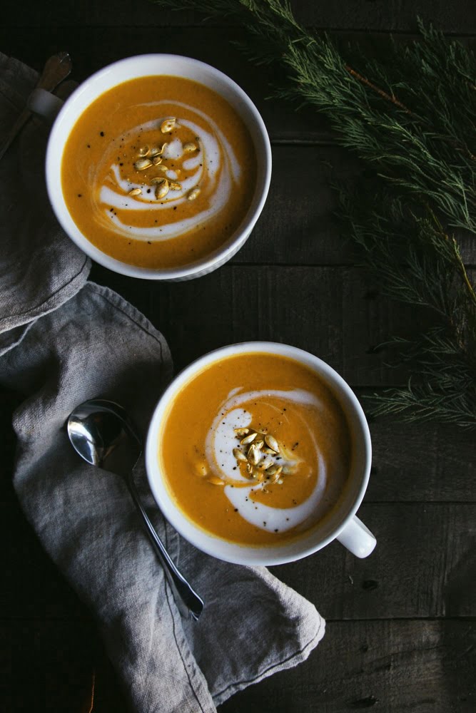 Spicy Butternut Squash Soup (Vegan + GF)