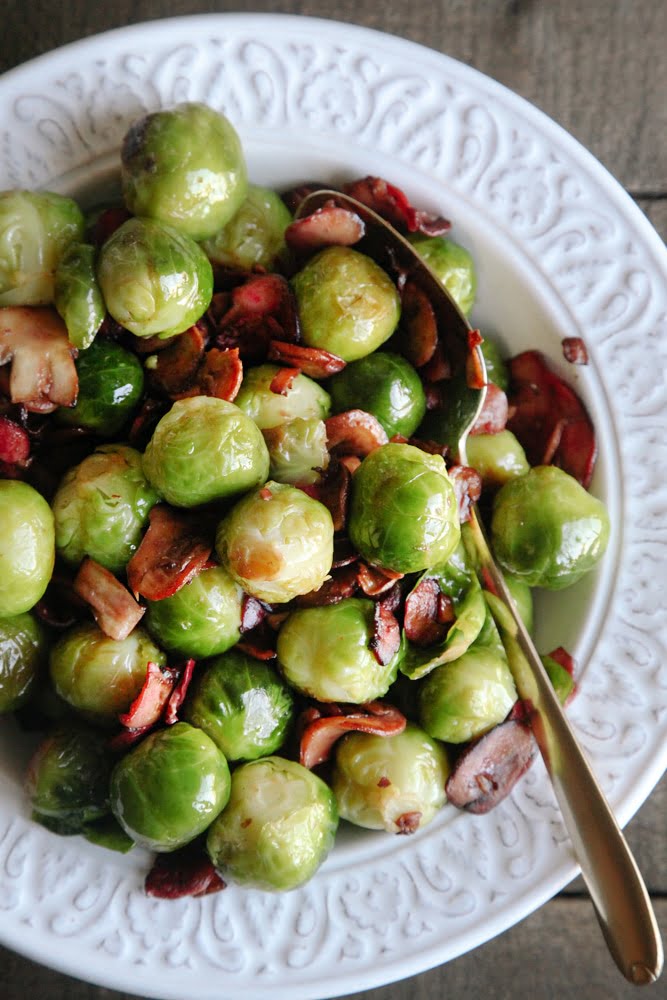 Brussels Sprouts with Mushroom "Bacon" (Vegan + GF)