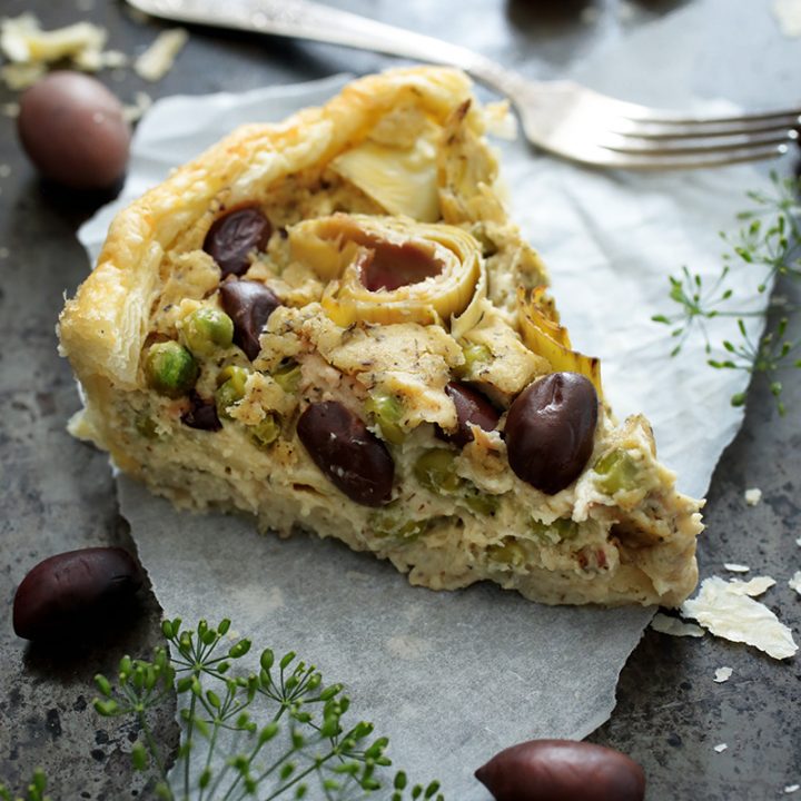 Image for Vegan Olive and Artichoke Tart • Green Evi