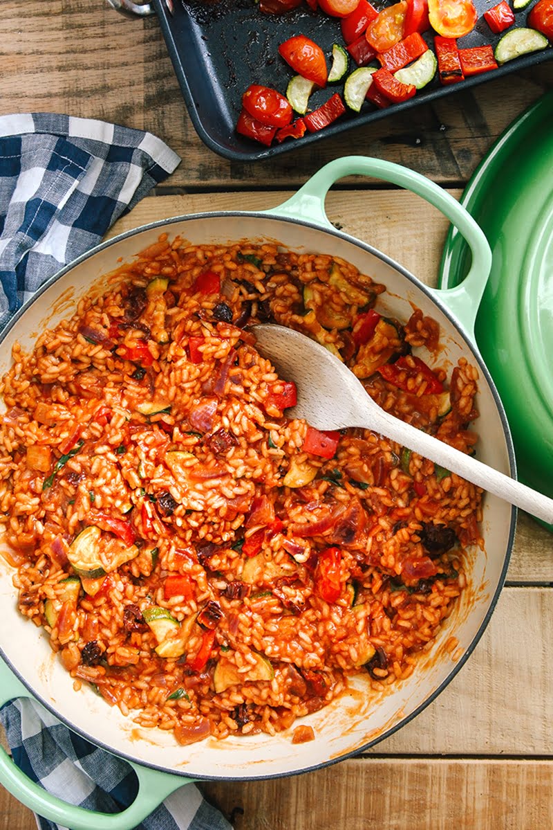 Vegan Tomato & Roasted Vegetable Risotto Recipe