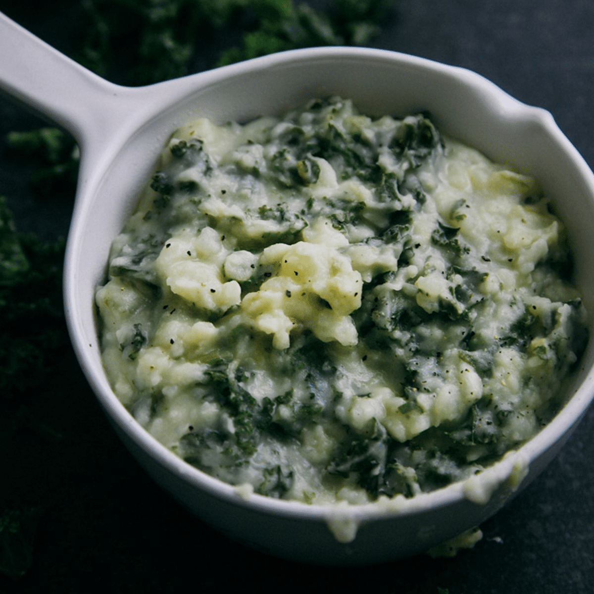 Vegan Colcannon - Dairy Free Mashed Potato with Kale (Traditional Irish recipe, usually eaten at Halloween)