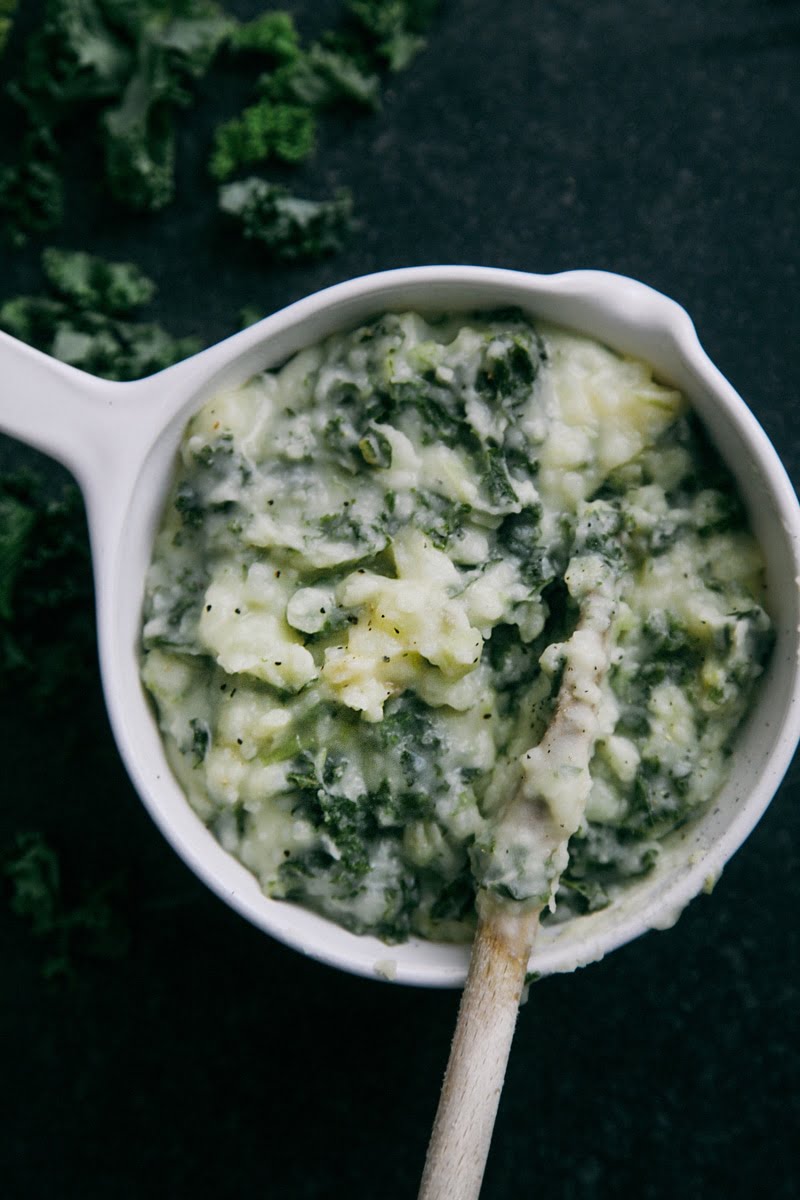 Colcannon: Dairy-free Irish Mashed Potato with Greens