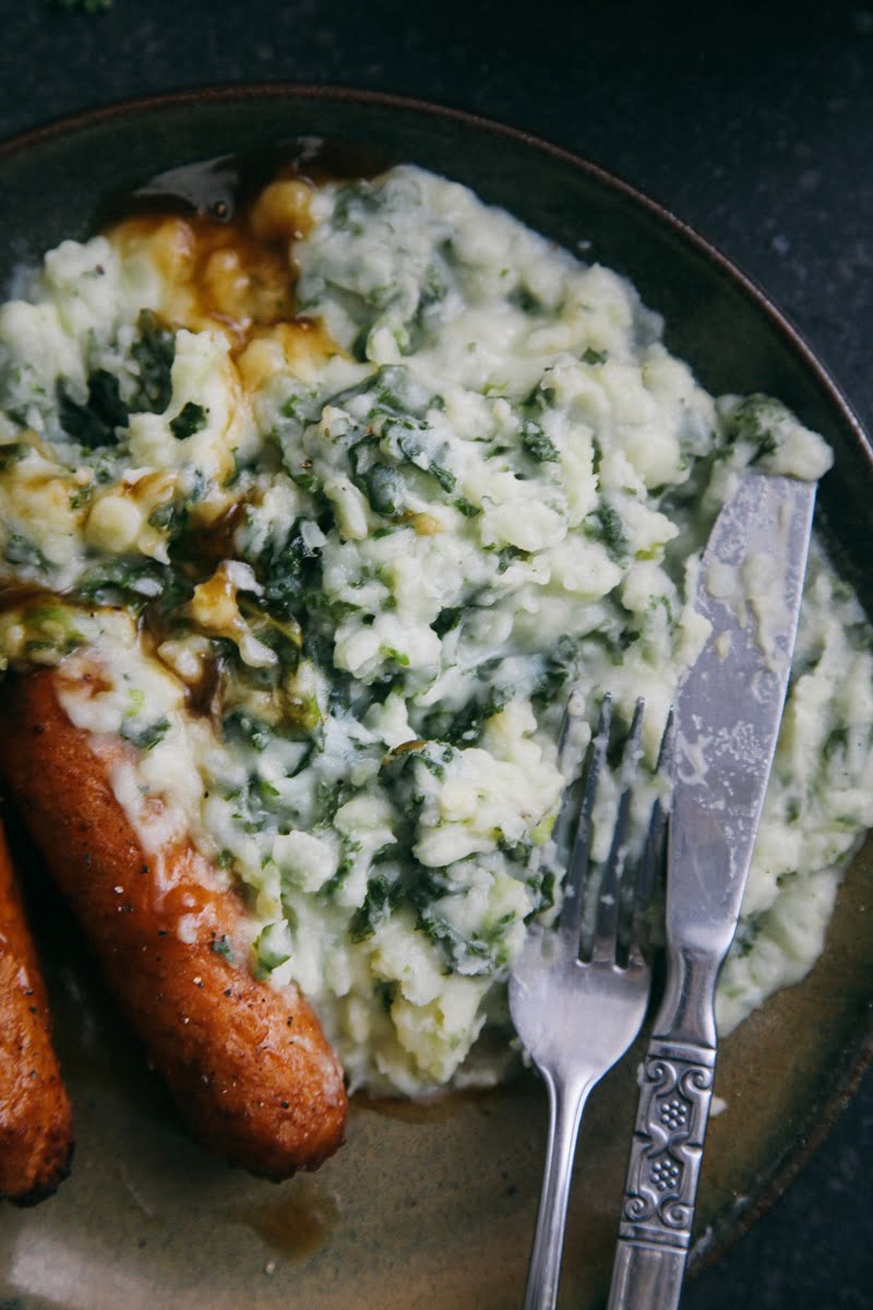 Colcannon: Dairy-free Irish Mashed Potato with Greens