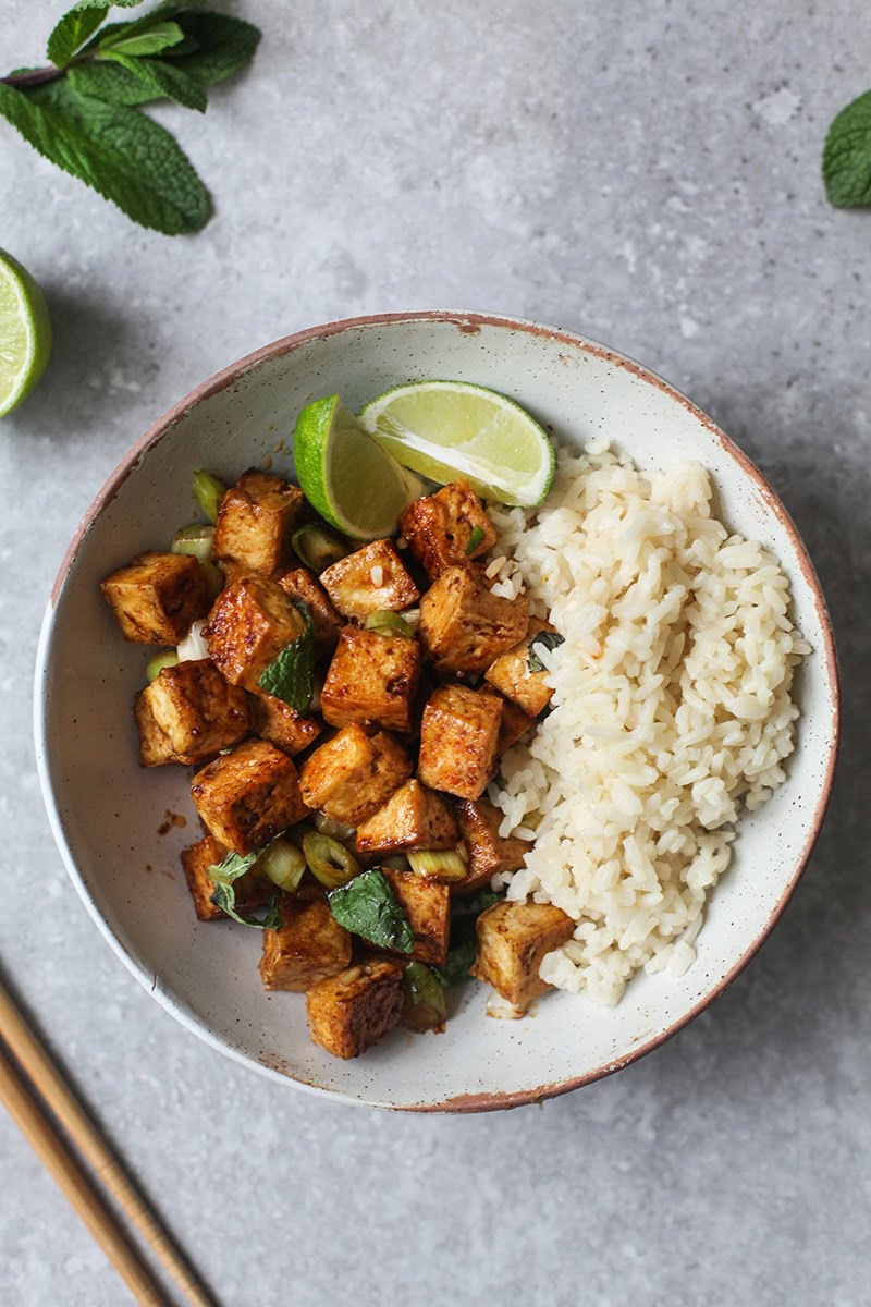 Sweet & Spicy Tofu #vegan #vegetarian