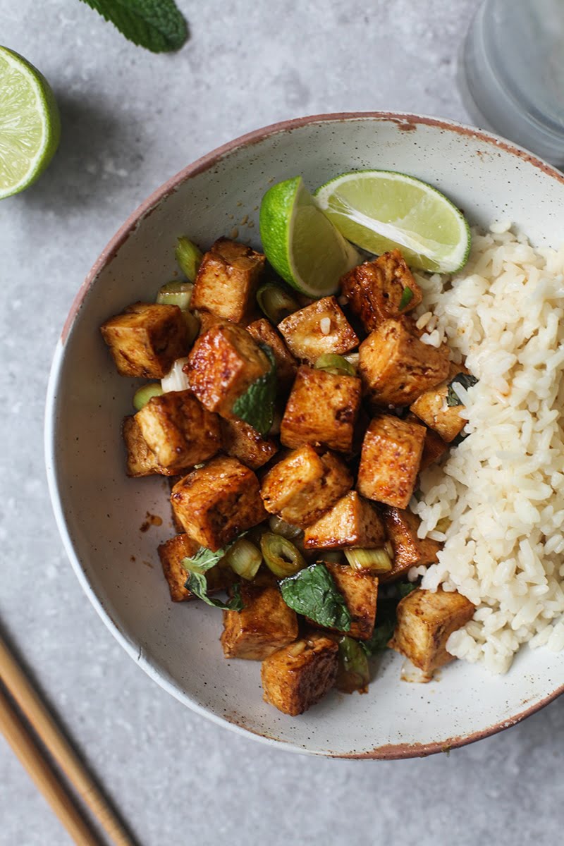 Sweet & Spicy Tofu #vegan #vegetarian