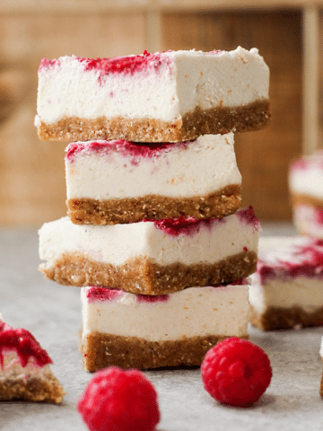 No-Bake Vegan Raspberry Cheesecake Bars