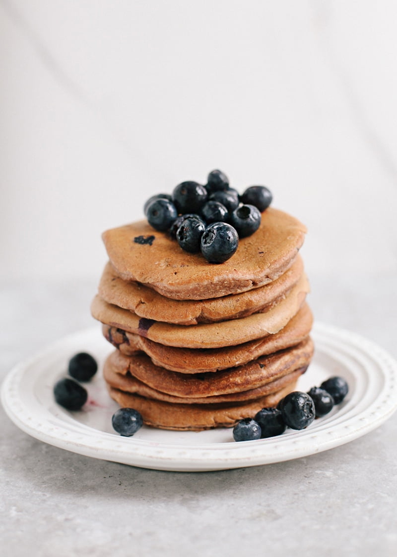 Wholewheat Blueberry Pancakes #vegan #oilfree #healthyrecipes