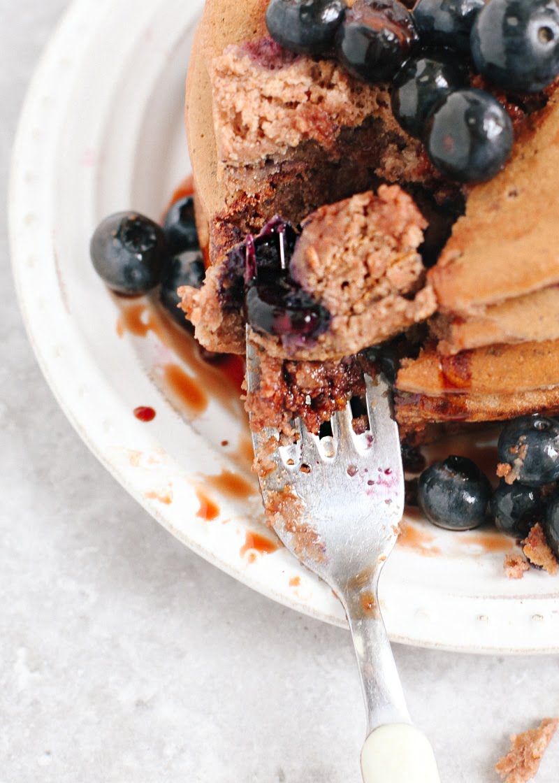 Wholewheat Blueberry Pancakes #vegan #oilfree #healthyrecipes