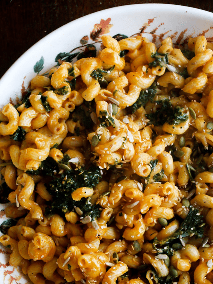 Vegan Pumpkin Mac & Cheese with Kale
