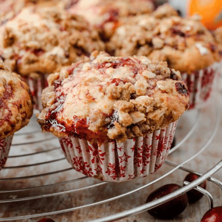 Vegan Streusel Cranberry Sauce Muffins