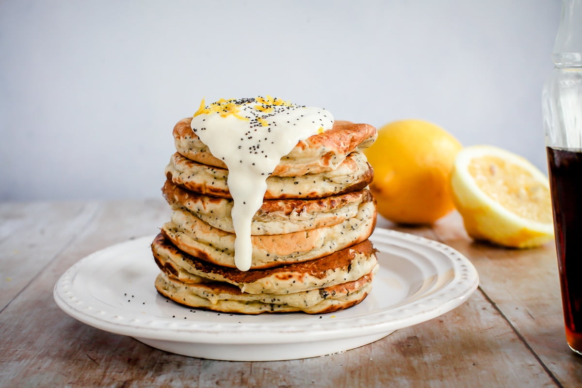 Lemon Poppy Seed Pancakes (Vegan)