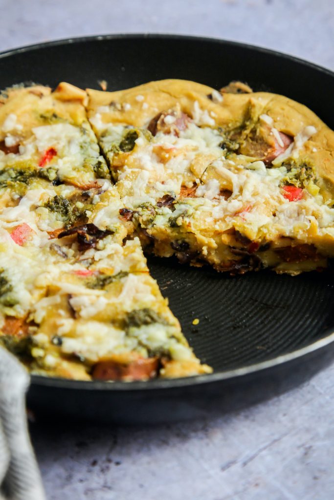 Vegan Cheezy Chorizo & Red Pepper Frittata