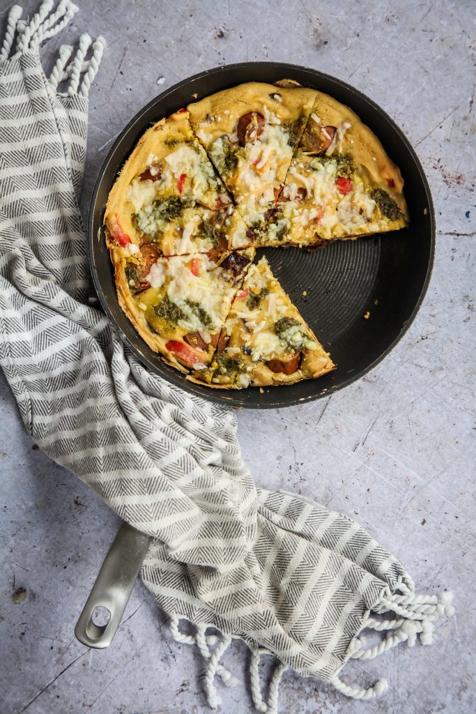 Vegan Cheezy Chorizo & Red Pepper Frittata