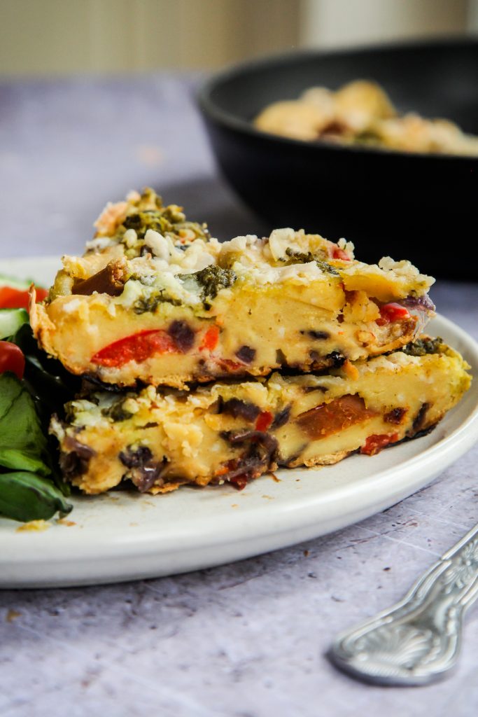 Vegan Cheezy Chorizo & Red Pepper Frittata