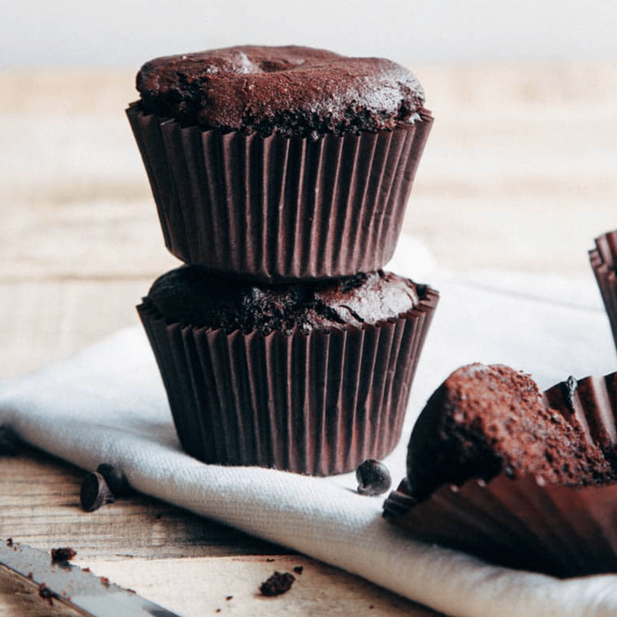 Gluten-free Chocolate Buckwheat Muffins (Vegan)